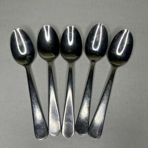 Rocco Spoon Set Of 5 Lot tablespoon? size FLAWED-ALL Damaged and Discolored Worn